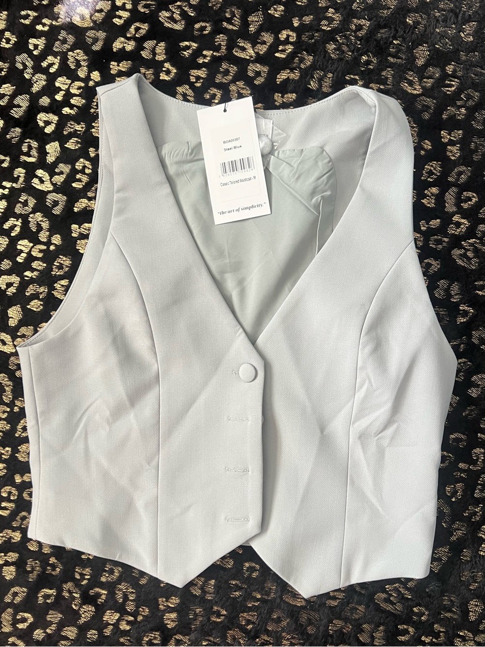 Light Gray Women's Tailored Vest Blazer